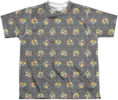 Rubik's Cube - Camiseta de sublimación para hombre, color blanco y