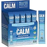 Natural Vitality Calm Magnesium Stick Packets | Relaxing Drink Mix Powder | On-The-Go Pouches | Gluten & Sugar-Free | 255mg Per Serving | 30 Count