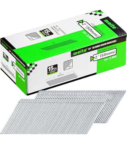 BOSCH GNH15G200SS 2 Inch 15-Gauge Finish Nails - 34-Degree Angle, 4000 Nails Per Box, Stainless Steel