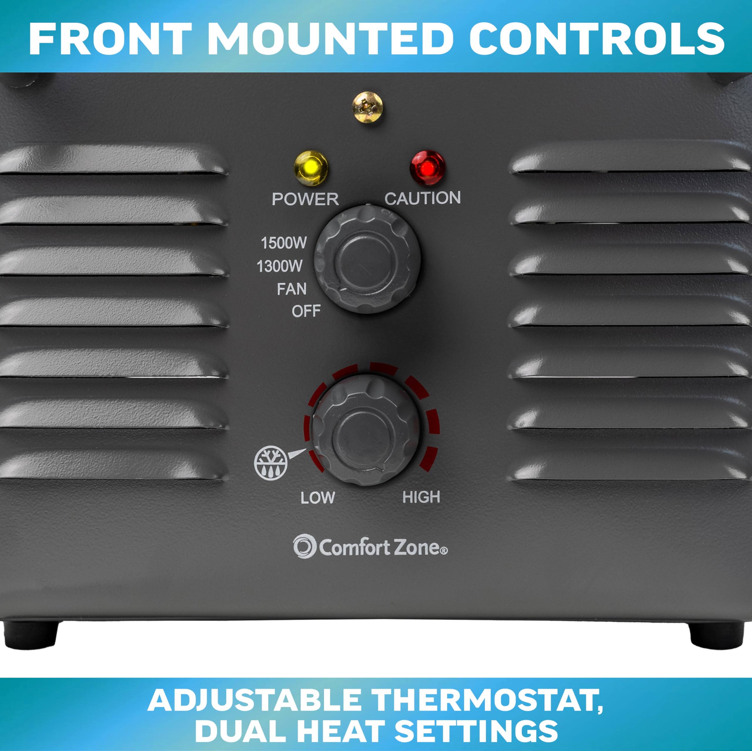 Comfort Zone Electric Portable Milkhouse Style Utility Space Heater with Adjustable Thermostat, Overheat Protection, and Safety Tip-Over Switch, Ideal for Garage or Greenhouse, 1,500W, CZ798