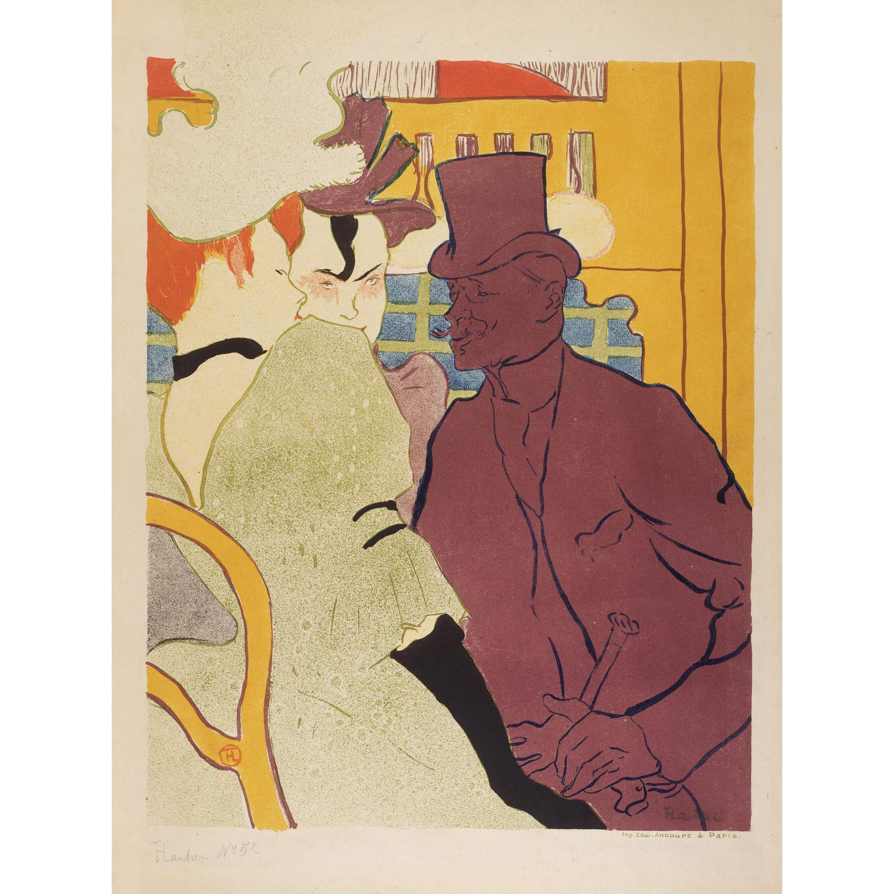 Henri De Toulouse Lautrec An Englishman At The Moulin Rouge Large Art Print Poster Wall Decor Premium Mural