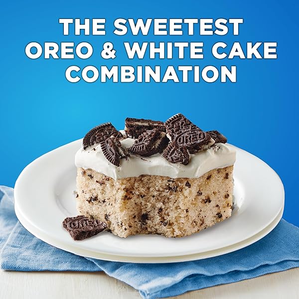 BETTY CROCKER OREO WHITE CAKE MIX, WHITE CAKE BAKING MIX WITH OREO COOKIE PIECES, 9.3 OZ