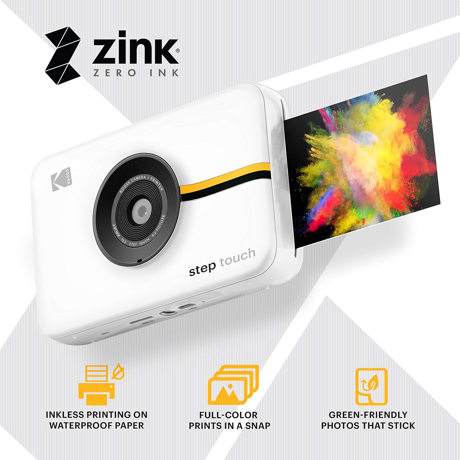 KODAK Step Touch Instant Camera With 3.5 Inch LCD Touchscreen Display (White) Bluetooth Printer With ZINK Technology - Image 4