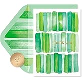 Papyrus 14-Count Blank Thank You Cards with Envelopes (Green Stripes)