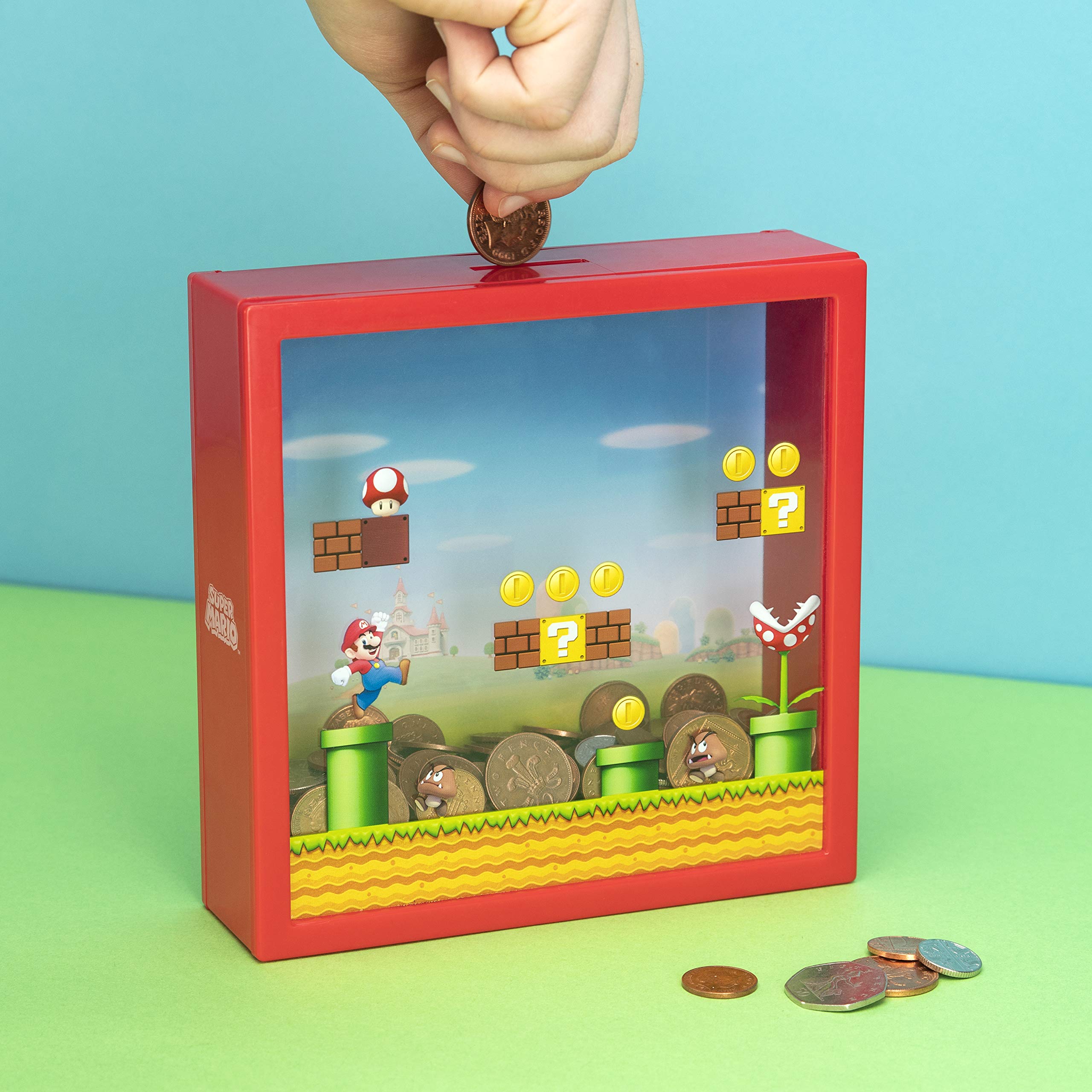 Super Mario Arcade Money Box - Officially Licensed Nintendo Mario Bros Piggy Bank for Cash Savings, Gift for Kids, Bedroom Decor | Paladone
