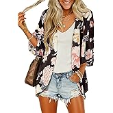 BB&KK Women's Floral Kimono Summer Short Cover Ups Tops