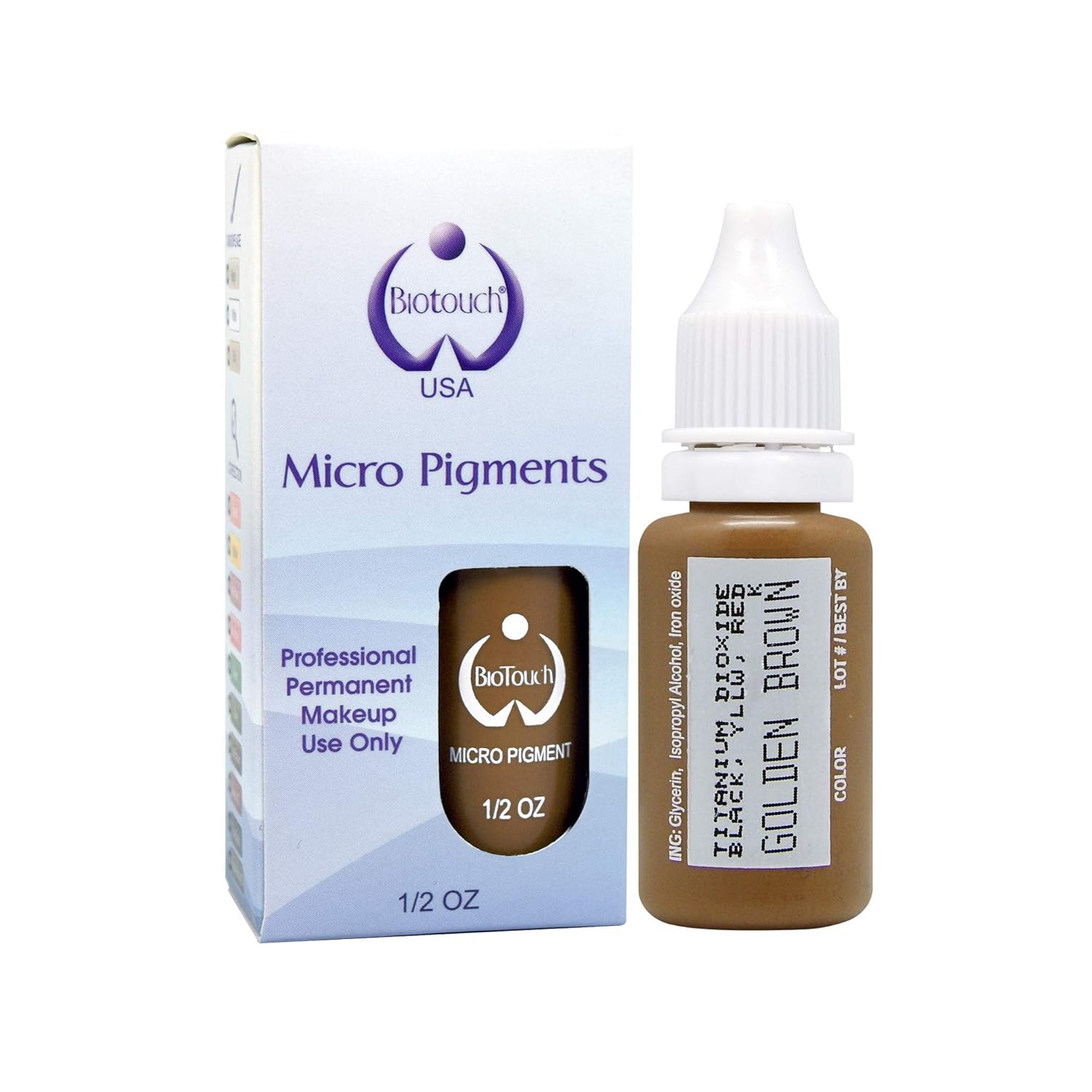 MICROBLADING SUPPLIES BioTouch Permanent Makeup Pigment Cosmetic Tattoo Ink LARGE Bottle pigment professional permanent makeup supplies Eyebrow Lip Eyeliner microblading supplies 15 ml (Golden Brown)