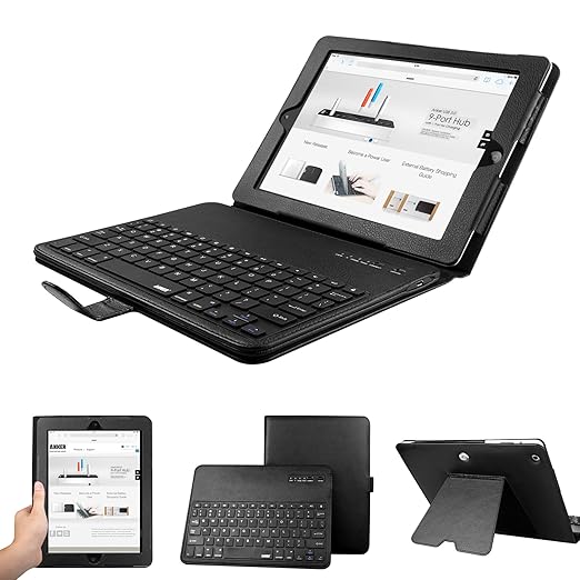 Anker Bluetooth Keyboard Case with Stand and Removable Keyboard for iPad 4, New iPad (3rd Gen