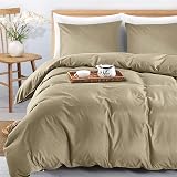 Moonlight20015 Super King Duvet Cover Set Beige Soft Microfiber 3pc view 4