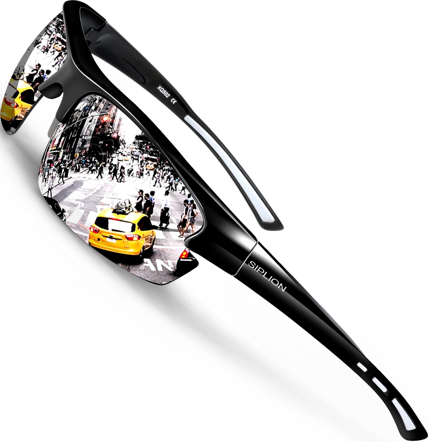 SIPLION Men's Polarized Sunglasses Sports Glasses for Cycling Fishing Golf TR90 Superlight Frame 502 Silver: Shoes