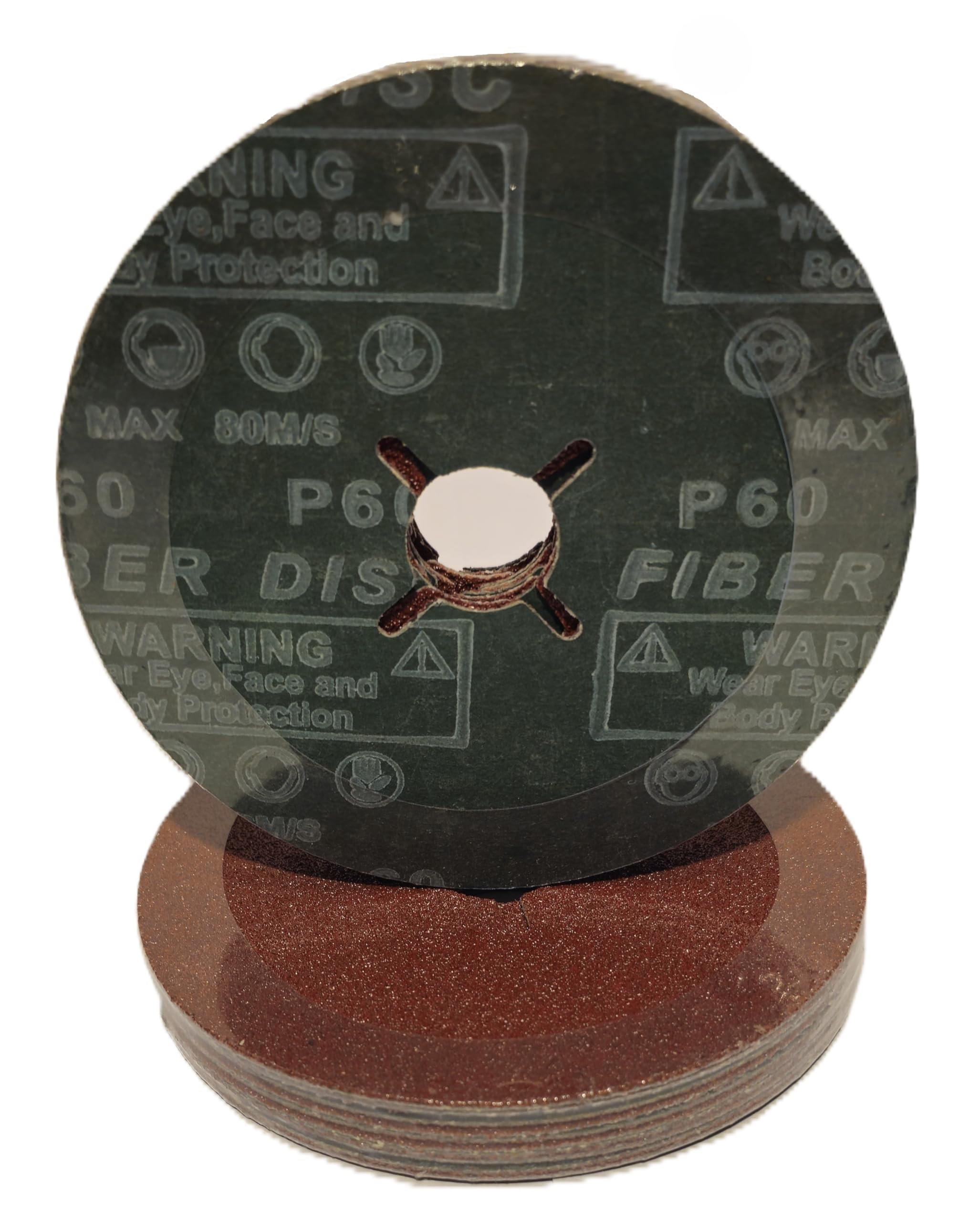 BeXom Fibre Sanding Discs 115mm, Pack of 10, Grit 80