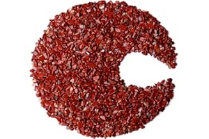 ZHIYUXI Red Jasper Crystal Chips Fish Tank Gravel Vase Filler Stones Crushed Crystals Gemstone Polished Healing Crystals Natural Quartz Stone 0.44lbs