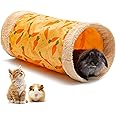ORZECHKO Rabbit Hideout Tunnel - Small Animal Tunnel Tube House Indoor for Bunny Guinea Pig Rat Hamster Ferret Chinchilla - Playing Sleeping Resting Soft Fleece Foldable Nest Habitat