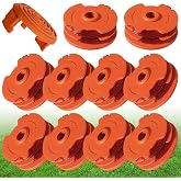 Kudoosen WA0007 Weed Wacker Spools for Worx WG116 WG119 WG124 WG173 WG183, Replacement Trimmer Spools 16ft 0.065'', 10-Line Spool + 1 Cap