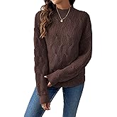 DancingYarns Womens Dressy Mockneck Cable Knit Long Sleeve Sweater Fall 2025 Oversized Chunky Ribbed Cuffs Knit Pullover
