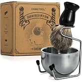 DEBETOOL Pure Badger Hair Shaving Brush and Bowl | Premium Shaving Brushes for Men, Exfoliating Wet Shave Gift for Father's Day