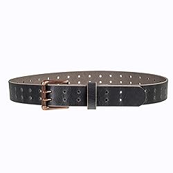 Men’s Classic Leather Belt, Double Prong Retro