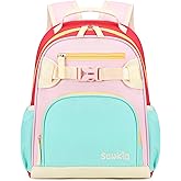 Sawkig Cute Mini Toddler Backpacks for Girls 2-4 Little Kids Backpack preschool Bookbag (Aqua Pink Red)