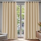 Deconovo Blackout Curtains Eyelet 90x108 Biscotti Beige 2 Panels