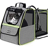 Pecute Cat Backpack Carrier Expandable Ultralight, Small Dog Backpack, Pet Backpack Carriers for Cats Dogs Puppy Kitten, Cat