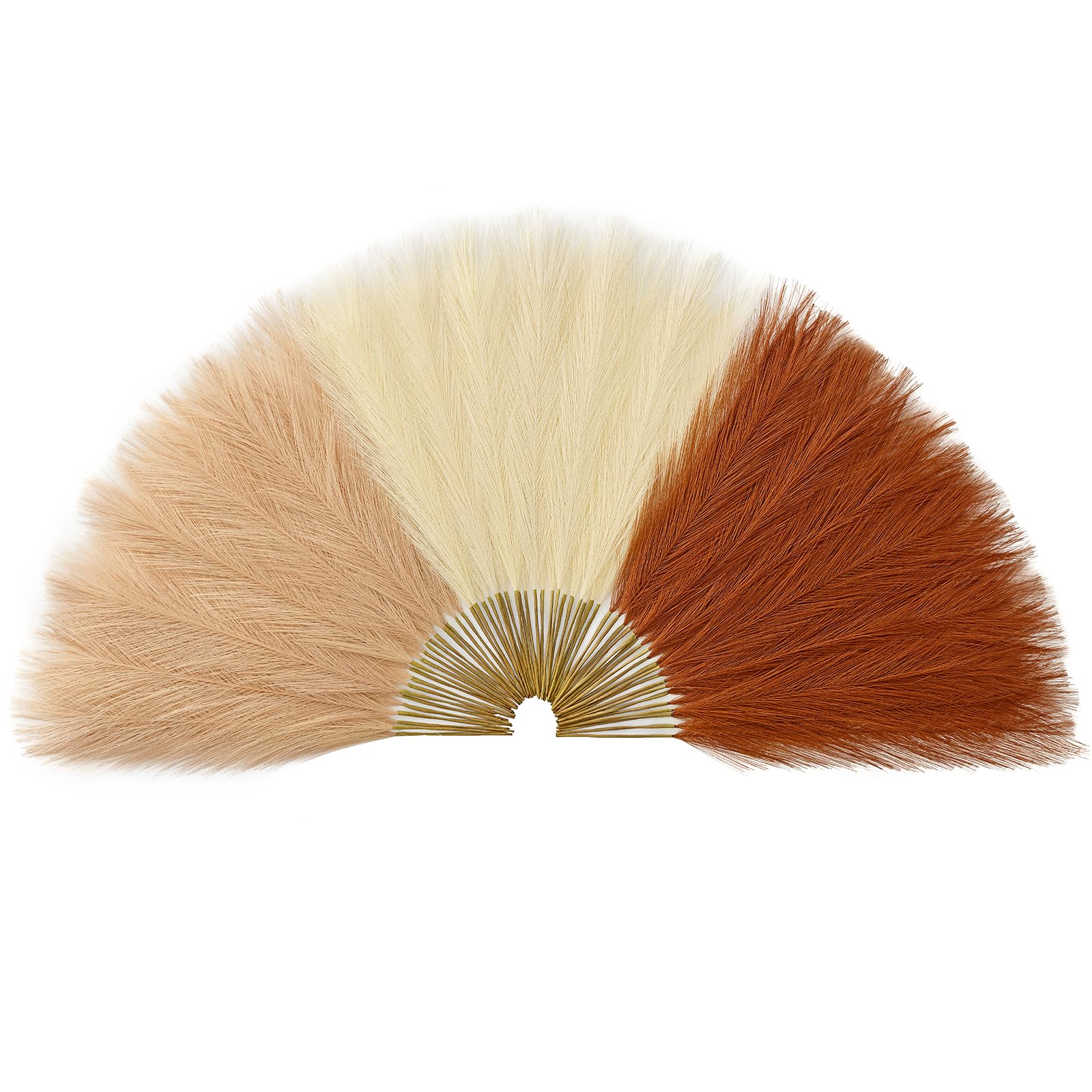 Serwalin 60pcs Artificial Pampas Grass, 45cm Fluffy Faux Pampas Grass Decor for Boho Decor, Living Room, Home, Vase Filling, Wedding