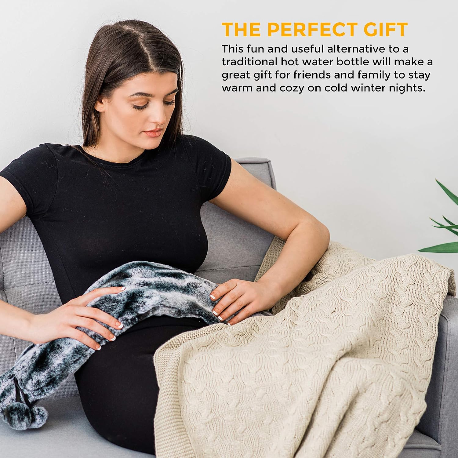 LIVIVO 2L Extra Long Hot Water Bottle with Cover UK, Large Hot Water Bottles for Adults Winter Warmth & Stress Relief - Image 5