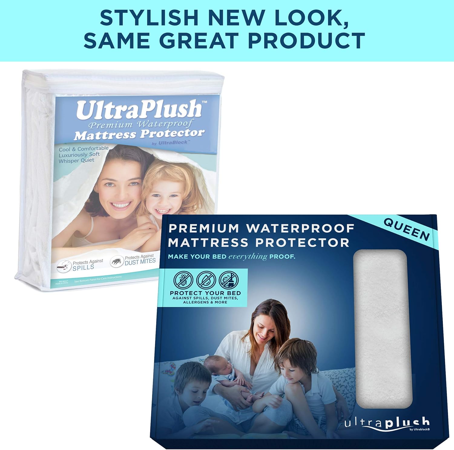 Ultra Plush 100% Waterproof Premium Mattress Protector, Luxuriously Soft and Comfortable, Protects Against Dust Mites and Allergens, Stretchable Deep Pocket Ensures Snug, Easy Fit (Queen Size): Home & Kitchen