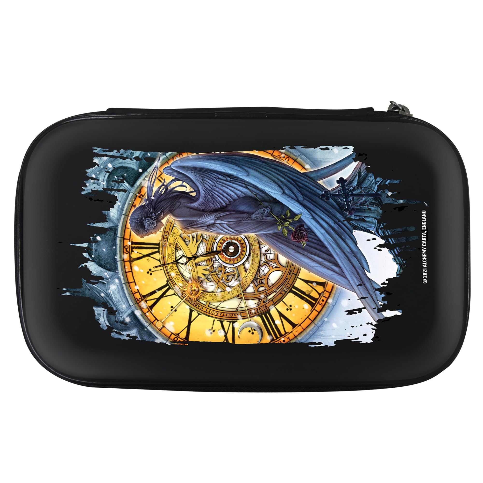 Officially Licensed Alchemy Darts case Gothic Fantasy Design Darts Storage Wallet (Angel Clock)