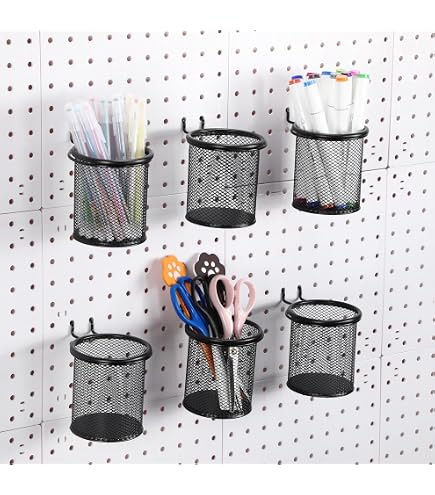 Pegboard Cup Holders With Hooks – 2-Pack Multi-Function Bins For Tool Organization – 4.72