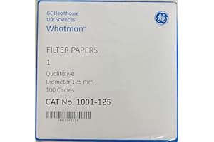 Whatman Grade-1-1001-110, 1001-125, Quantitative Filter Paper Sheet, 11 Micron, Pack of 100 (12.5 cm)