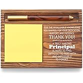 Principal Appreciation Sticky Note Holder, Thank You Gift for School Educational Leaders, Desk Organizer for Office Self-Stick Note Pad Holders TZP80