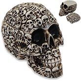 Vyxara Skull Storage Box, Trinket Box - Hand Painted Gothic Skull Decor with Jewelry Compartment, Resin Skeleton Head Keepsake Container for Rings Keys and Small Treasures, Macabre Home Decor