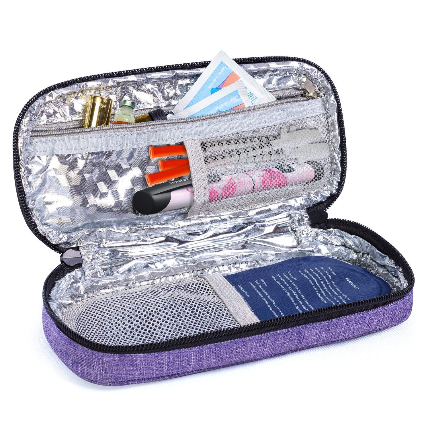 Luxja Insulin Travel Case, Insulin Bag for Insulin Pens and Other Diabetic Supplies (Bag Only), Purple
