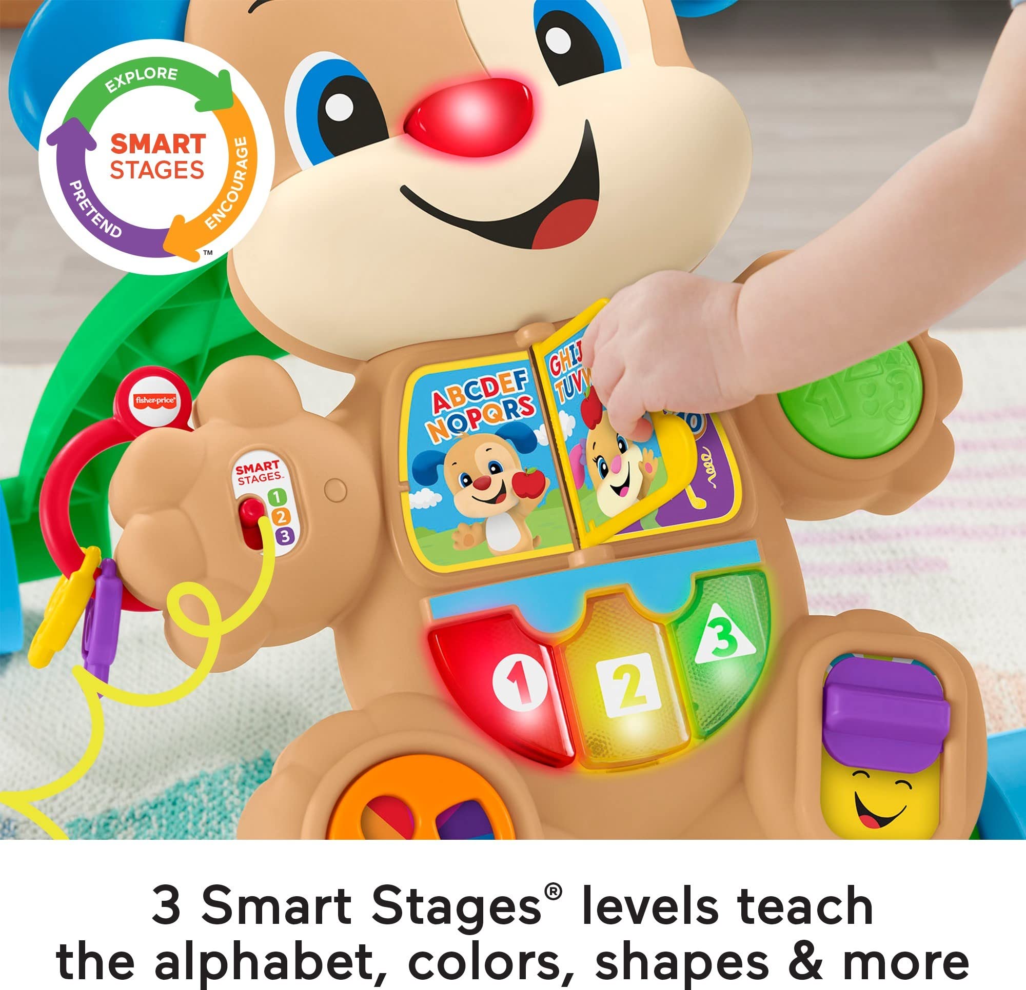 Fisher-Price Baby Toy Laugh & Learn Smart Stages Learn with Puppy Walker with Music Lights & Activities for Infants Ages 6+ Months