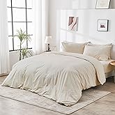 DOZ 100% GOTS Certified Organic Cotton Duvet Cover Set, Classic Crisp Percale Weave, Long Staple, Breathable, Hotel Comfort, 106"x90", 8 Loops, 3pc – 2 Pillowcases 1 Duvet Cover (Fog, King/Cal King)