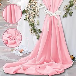Horbaunal Light Pink Chiffon Fabric by The Yard, 1