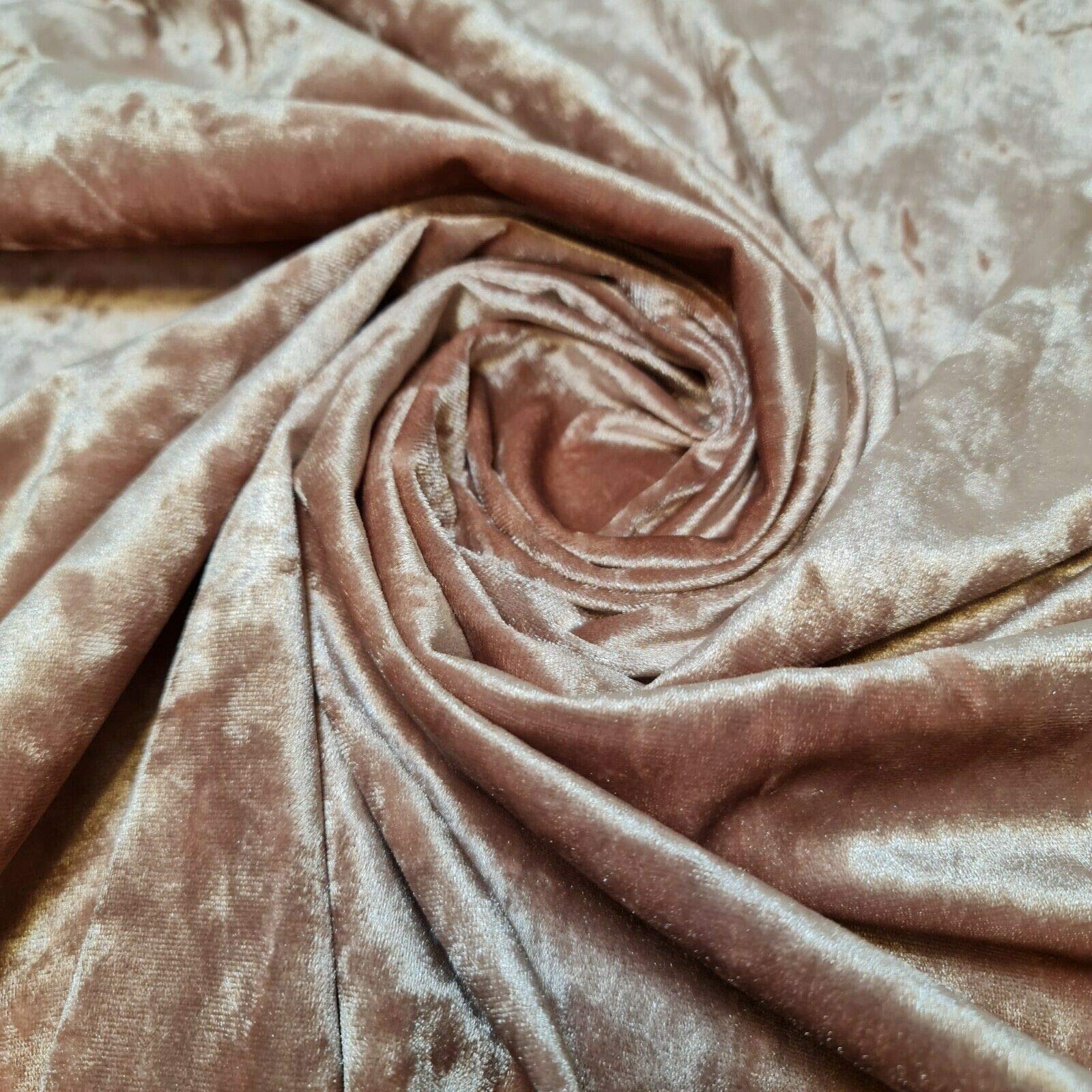 Luxurious Quality Soft Stretch Crush Velvet Dress Craft Fabric Material Suitable for Home Decor, Curtains, Upholstery & More 58" - 150 cm Wide Sold As Pre - Cut Lengths (Tea Rose Pink, 1 Meter)