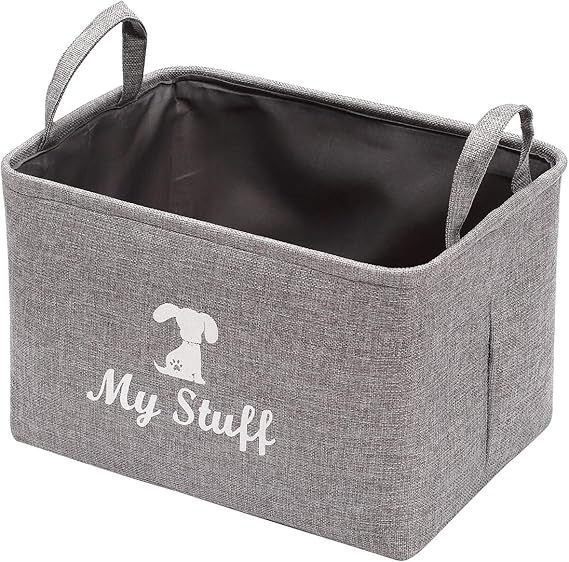 Hundespielzeug Aufbewahrungskorb Aus Filz - Grau 32x23cm Mit Griff