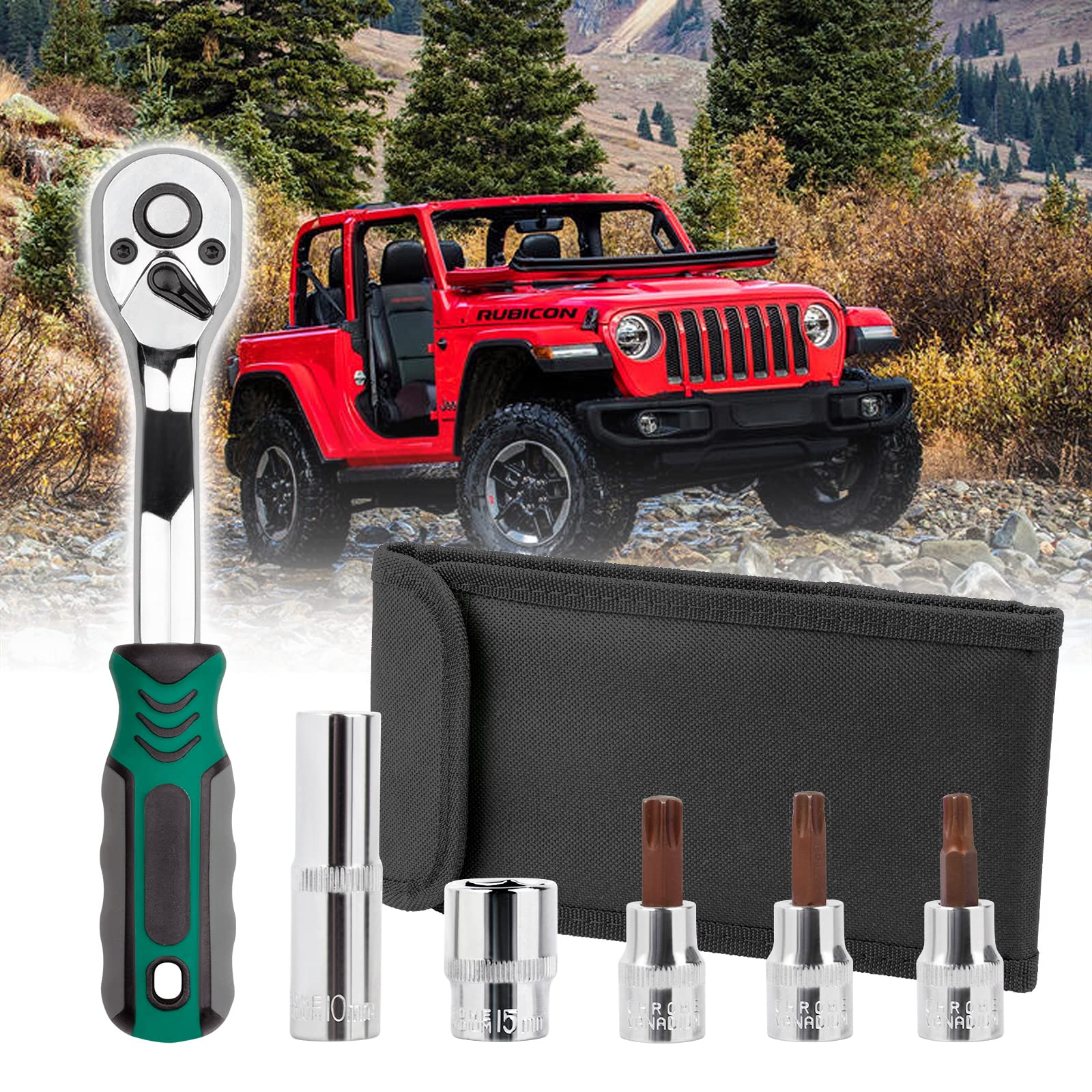 Photo 1 of Drimfly Wrangler Torx Tool Kit for Soft Top Hard Top Door Install Removal for Jeep Wrangler TJ JK JL & Gladiator Rubicon Sahara Unlimited Replacement for 82214166AB 68361574AB