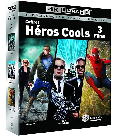 COFFRET SUPER HEROS 4K UHD - Hancock / Spider-man : Homecoming / Men in Black - Exclusif Amazon [Blu-ray]
