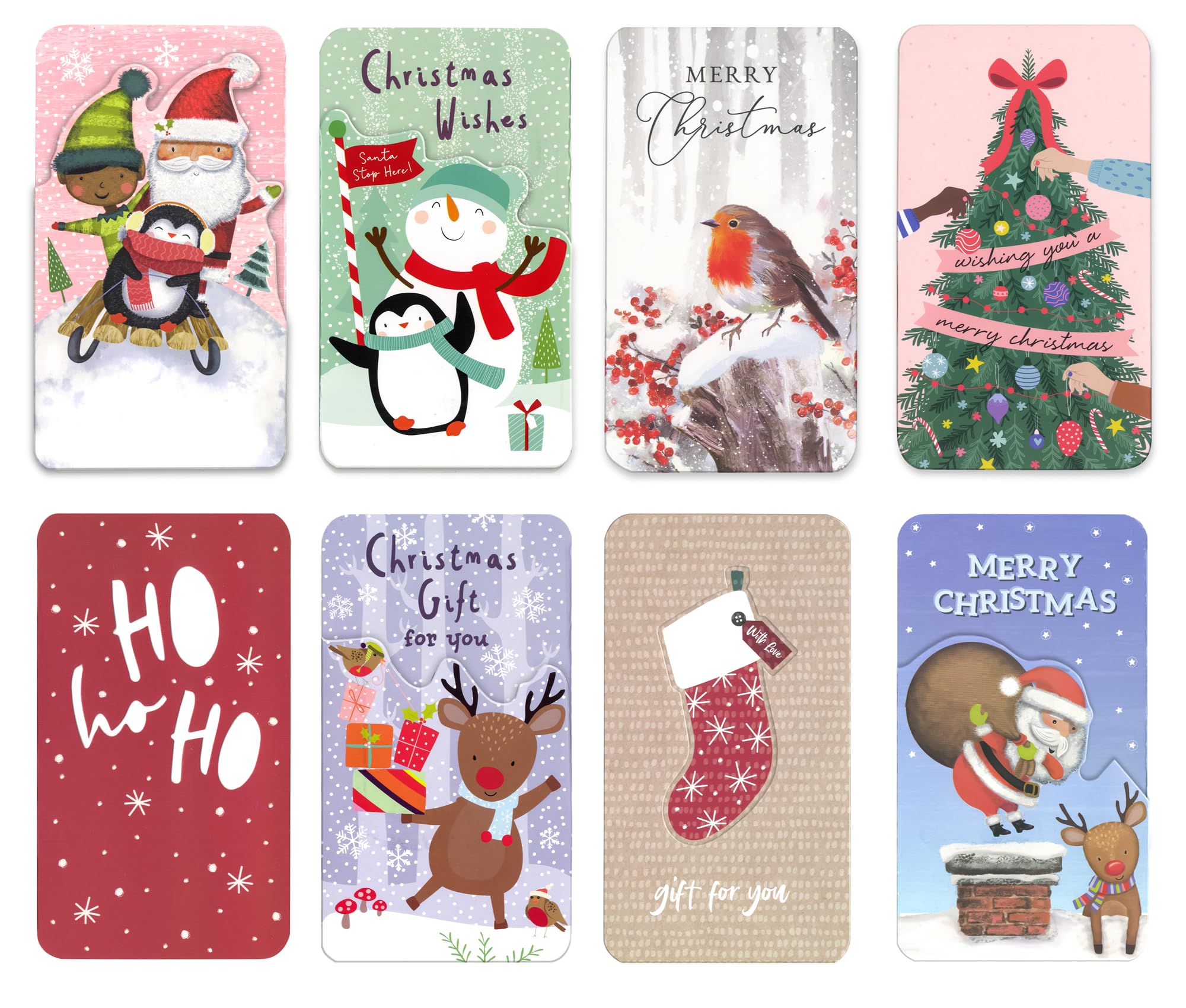 8 Christmas Money Wallet Gift Cards & Envelopes For Cash Gifts Xmas Voucher Wallets