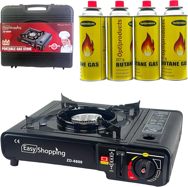 Easy Shopping Portable Camping Gas Cooker Stove Single Burner with Carry Case