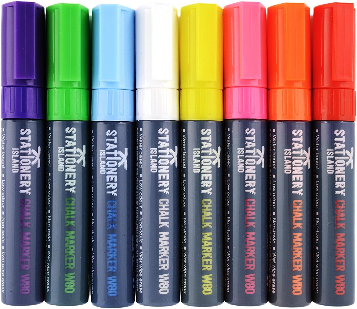 STATIONERY ISLAND Chalk Pens W80 Pack Of 8 Neon Colours
