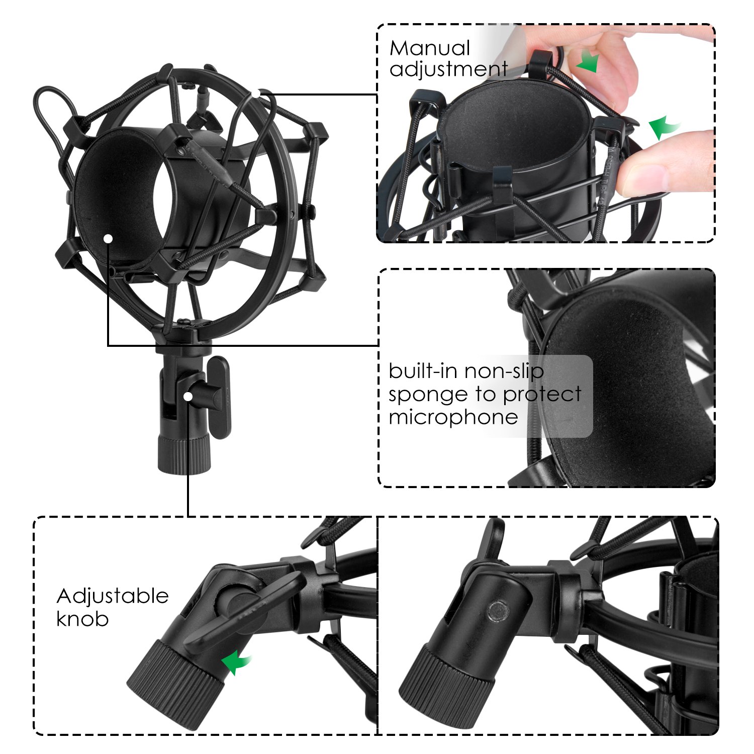 Review for Mugig Mic Shock Mount with Pop Filter for Vocal Recording an