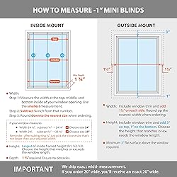 DEZ FURNISHINGS Cordless 1" Mini Blind, 35" W x