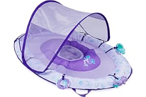 Swimways Ultra Baby Spring Float, Premium Inflatable Baby Pool Float with Sun Canopy, Fast Inflation & Carry Bag (9-24 Months), Mermaid Toys for Kids