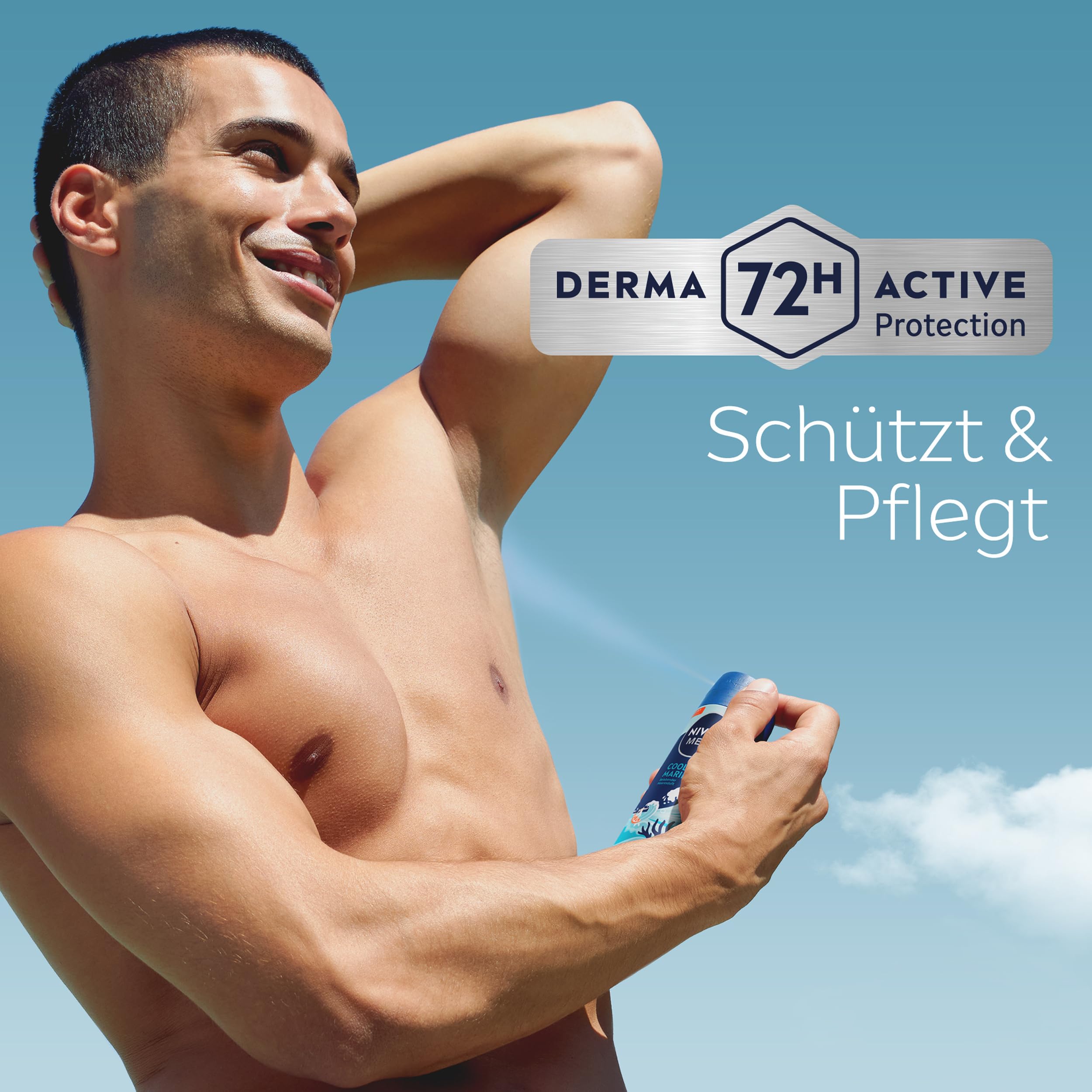 NIVEA MEN Cool Marine Artist Edition Deo Spray, Deodorant für 72h Anti-Transpirant-Schutz gegen Schweiß und Geruch, Deospray mit erfrischendem Duft (150 ml) 4