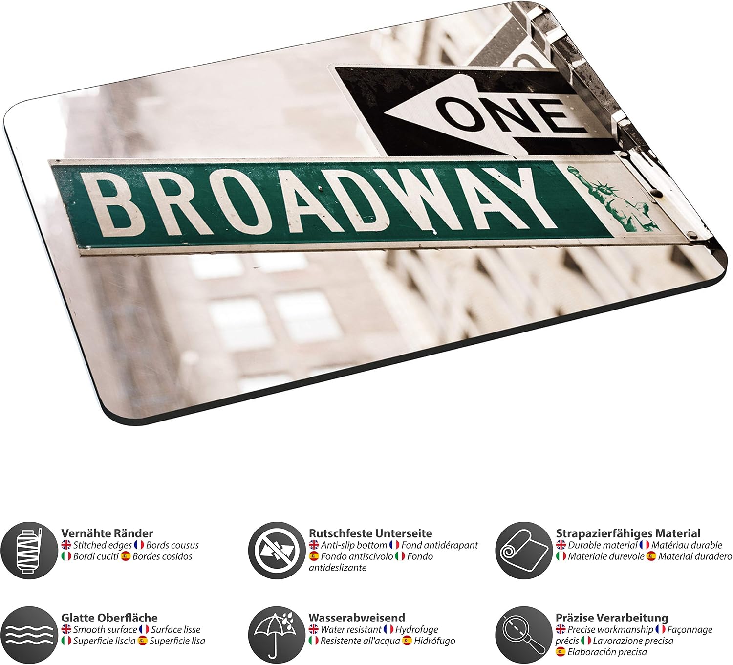 Pedea Neoprene Broadway Design Mouse Mat, 220L x 180W mm - Image 4