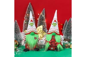 BEJE STAR 2 Pieces Christmas Gnomes Decorations Grinch Christmas Decorations Grinch Gnomes Merry Grinchmas Gnome Santa Swedish Tomte Nisse Doll for Xmas Party, Holiday Table Decor. Green Beard