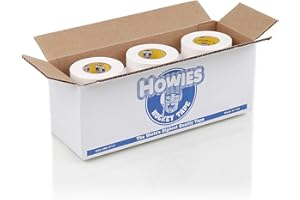 Howies White Hockey Tape | 1.5" Thick Tape for Hockey, Lacrosse, Sports| Multiple Pack Sizes | Strong Grip, Durable, Long-Lasting | Made in USA